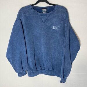Vintage 90s English Bay Stone Wash Blue Crewneck Sweatshirt W Embroidered WAL L